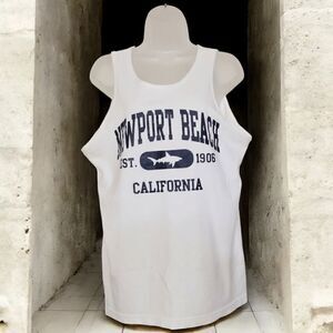 TANK TOP  NEWPORT BEACH Est. 1906 CALIFORNIA ALSTYLE APPAREL ACTIVEWEAR  MEDIUM